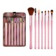 EBM New 4 colors marble pattern plastic brush handle soft bristles 7pcs colorful makeup brush sets